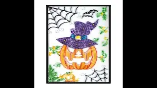 Paper Filigree painting Kit - Halloween pumpkin #gift #woogiftbox #Halloweengift #painting