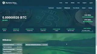 Auroramine Live Withdraw Cloud Mining   1st Payment