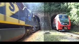 CPTM & MRS - Trem de Carga e Serie 9500 Trem D512 no Túnel Botujutu Linha 7 Rubi.