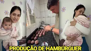 ANA VITÓRIA AJUDA O WILKER NA PRODUÇÃO DO HAMBÚRGUER