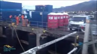 View from saturation dive barge walkway, The Underwater Centre Fort William