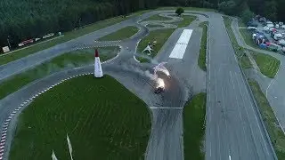 WOW - Pokaz pirotechniczny - motoparalotnia z dritfującym autem - Tor Kielce - Lojak PPG