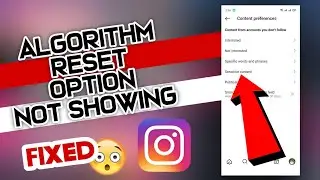 Solved💯 Instagram algorithm reset option not showing #algorithm