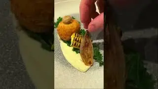 Fine dining chicken breast plated and served #shorts