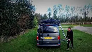 Dometic TRT 140 AIR Roof Tent Set Up on VW Transporter with Front Runner Roof Rack