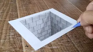 Very Easy! How to Draw 3D Hole on paper trick art for beginners