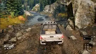 SnowRunner PS4 Pro | Gameplay | Deep Mud  and Water Puddle | 2021 Toyota Tacoma