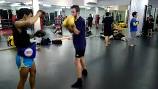Muay Thai training with coach Yoga at IMPACT MMA PIK JAKARTA