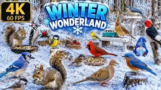🐾Cat TV 😻 4K  🔴No Ads TV for Cats playful birds 🐦 🐱 Cute Squirrel