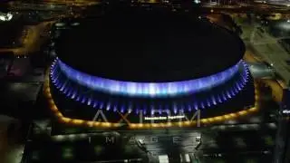 Mercedes-Benz Superdome at night, New Orleans Aerial Stock Footage | AX63 025 4K youtube