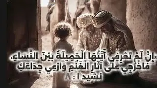 «إِنْ لَمْ تعْرِفي أَيَّتُها الْجمِيلةُ بَيْن النّساء، فَاخرجِي عَلَى آثار الْغَنمِ وَارْعي جِدَاءكِ