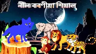 নীল বৰণীয়া শিয়াল!!Blue color Fox!!Assamese Cartoon Story!!@assamesecartoonstory304