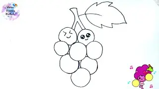 How to draw grape 🍇 fruit easily 🥰