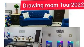 Drawing Room Tour | Pakistani Livingroom |Amazing Decor ideas| Blue Sofa Set | 13by17feet Livingroom