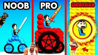 SHINCHAN Making Monster CARS | NOOB vs PRO vs HACKER In Draw Joust | CHOP AMAAN-T | Funny Game Hindi