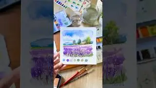 Dreamy Lavender Field Watercolor Tutorial | Art Philosophy Paint #watercolorart   #landscapepainting