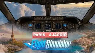 Paris CDG - Ajaccio LFKJ Boeing 747 vol complet en temps réel
