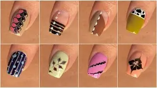 Top 8 Easy nail art designs for beginners || New nail art with household items 