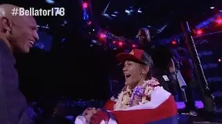 Bellator 178: Ilima MacFarlane celebrates with Royce Gracie