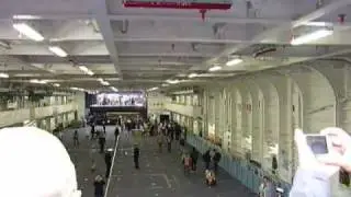 The rear elevator of JMSDF's Hyuga class helicopter destroyer.