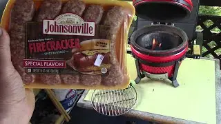 Johnsonville Firecracker Sausages Ceramic Egg Grill