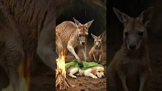 the mother kangaroo who saved a puppy she never gave birth to #shortstory#rescue#truestory