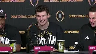Full IU postgame press conference after CFP championship with Cignetti, Mendoza, Fisher and Kamara