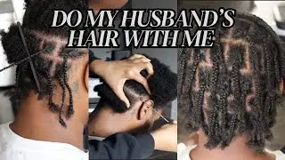 Doing My Husband&rsquo;s Hair | Men Box Braids | Beginner Braider