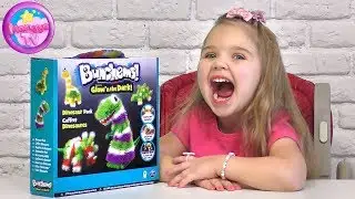 Играем в Конструктор липучка Банчемс | Bunchems Glow&acute;n The Dark Dinosaur Pack светится в темноте
