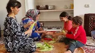 Cleaning the rural grandmother's house