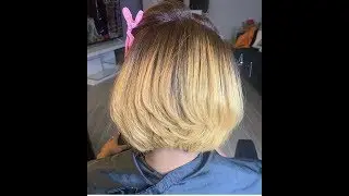 Silk Press and Blunt Cut on Natural Hair