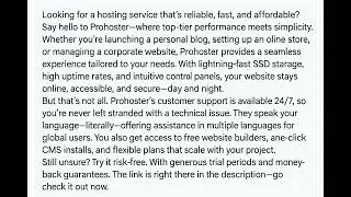 Unlock Your Online Potential with Prohoster: Fast, Reliable, Effortless Hosting