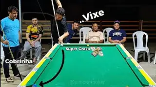Pernambuquinho vai ter que usar todo seu JOGO pra escapar do Cobrinha, veja&hellip;  #sinuca #cobrinha 