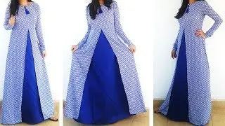 DIY Designer Frontslit Long Gown Maxi Kurti\Dress Cutting And Stitching Tutorial