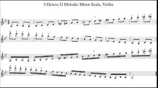 3 Octave G Melodic Minor Scale, Violin