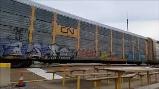 UP #7867 Leads Autorack Train