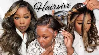 READY TO INSTALL✓ 13X6 CLEAN HAIRLINE 😍 GLAM HONEY BLONDE HIGHLIGHTS!EASY INSTALL & STYLE  HAIRVIVI