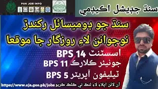 Government Jobs Advertisement | Sindh judicial Academy Jobs 