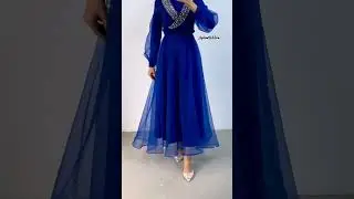 blue chiffon long maxi 👗🌼 #shorts