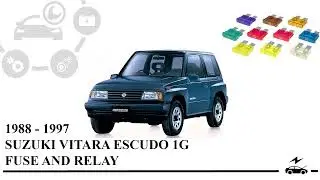 Fuse Box Diagram Suzuki Escudo Vitara 1988 - 1997 and relay with assignment and location