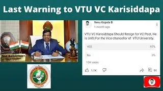 Last Warning to VTU VC Karisiddapa|vtu|vtu updates today 2021|vtu exam updates|Exams|