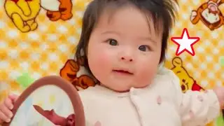 練習中の赤ちゃん