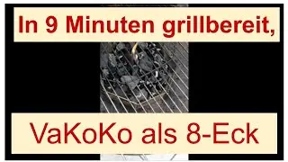 Holzkohle anz&uuml;nden / anmachen und in 9 Minuten grillbereit im Kohlekorb 