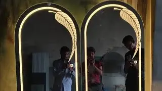 LED Mirror 🪞 Glass Design Home 🏡🏡#youtube#art#glass#mirror#ledmirror #LedMorrir#disposableglass 