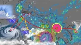 Wettervorhersage f&uuml;r ganz Indien f&uuml;r 15 Tage. Starkes Sturmsystem. Monsun in BOB aktiv.