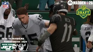 Madden 26 Fernando Mendoza Raiders vs Carson Beck New York Jets Sim NFL DRAFT EARLY 2026 Game Play