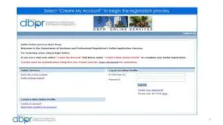DBPR- Create My Account