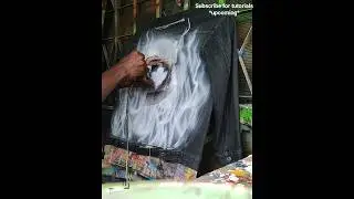 Canadian Effect Freestyle Airbrushed on a Denim Jacket. #airbrush #art #canada #artist