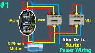3 Phase Star Delta Starter Power Circuit Wiring Diagram with Overload Relay @MianElectric