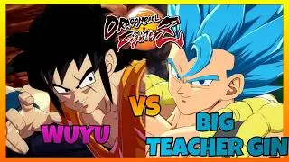 DBFZ - WUYU vs BIG TEACHER GIN gameplays (Cooler, Gogeta Blue, Yamcha vs Fusion Bros, Android 17)